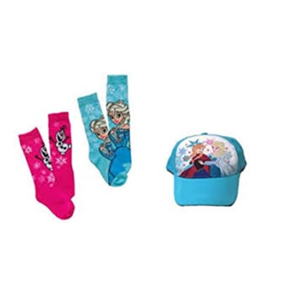 Frozen Girl's 2 Pack Knee Hi Socks & Baseball Cap